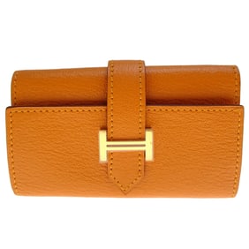 Hermes Hermès 4-Key Case, C Stamp, Made in 2018, Women's and Men's, Chevre Orange