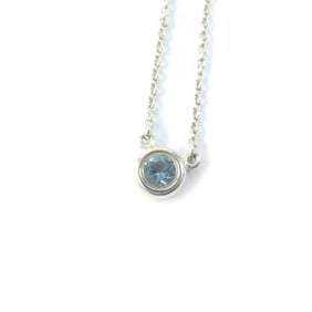 TIFFANY & Co. Tiffany Color by the Yard Aquamarine Pendant Elsa Peretti, SV925, 0.13 Carat, Silver