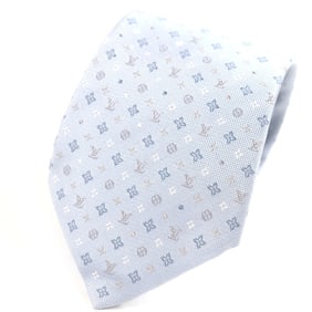 LOUIS VUITTON 2023 Louis Vuitton M76845 Monogram Gradient Dots 8cm 100% Silk Tie Light Blue with