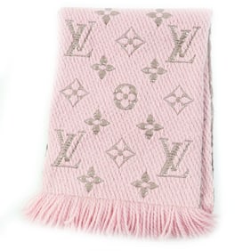 LOUIS VUITTON M70466 Logomania Wool and Silk Rose Ballerine Monogram Scarf, Box Included, Made in