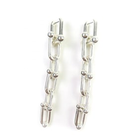 TIFFANY & Co. Tiffany HardWear Graduated Link Earrings, 925 Sterling Silver, Made in Italy, Weight