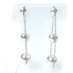 TIFFANY & Co. Tiffany HardWear Triple Drop Earrings, AG925 Silver, with Box and Dust Bag, Weight