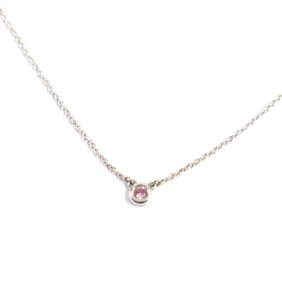 TIFFANY & Co. Tiffany By the Yard AG925 Single Pink Sapphire Chain Necklace, Silver, Pink, Weight