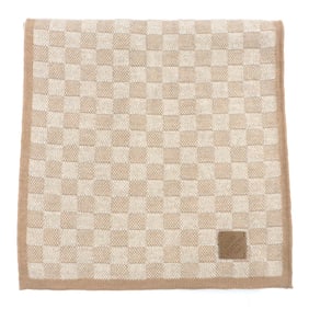 LOUIS VUITTON 2024 Louis Vuitton Neo Petit Damier Scarf, M77986, 100% Wool Knit Scarf with Leather