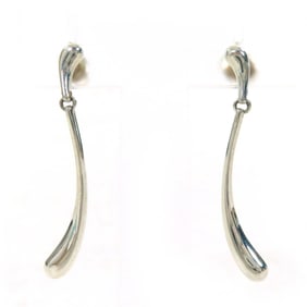 TIFFANY & Co. Tiffany Elsa Peretti Teardrop Long Earrings, SV925 Silver, for Binaural Use, Made in