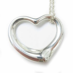 TIFFANY & Co. Tiffany Open Heart Medium Necklace Pendant in 925 Sterling Silver, 9.3g, Women's
