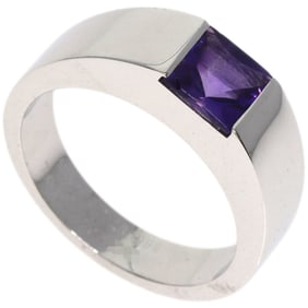 Cartier Tank Ring with Amethyst #53, 18K White Gold, Women's