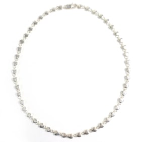 TIFFANY & Co. Tiffany Puff Heart Necklace, 925 Sterling Silver, 16.0g, Women's