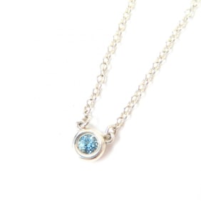 TIFFANY & Co. Tiffany Elsa Peretti Color by the Yard Necklace, AG925 Aquamarine, Silver, Light Blue,