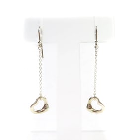 TIFFANY & Co. Tiffany Elsa Peretti Open Heart Drop Earrings, 925 Sterling Silver, Purchased in 2024,