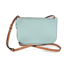 Loewe Gate Double Zip Pouch Women's Leather Pouch,Shoulder Bag Green,Light Blue