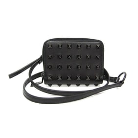Valentino Garavani Lockstuds Women,Men Leather Coin Purse/coin Case Black