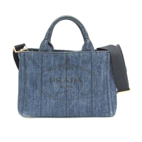 Prada Canapa Women's Denim Shoulder Bag,Tote Bag Blue