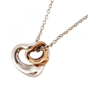 Tiffany Double Heart Necklace in 18KPG Pink Gold and 925 Silver for Women