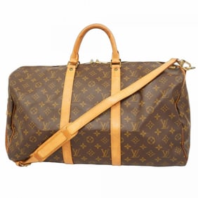 Louis Vuitton Monogram Keepall Bandouliere 50 Boston Bag M41416 Brown Men's and Women's