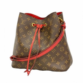 Louis Vuitton Monogram NeoNoe Shoulder Bag M44021 Brown Coquelicot Women's