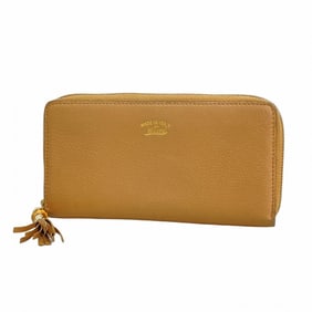 Gucci Bamboo Long Wallet 307984 Leather Beige Champagne Men's Women's