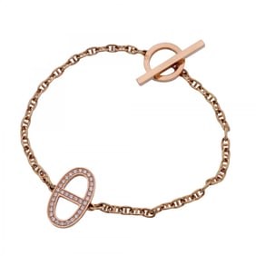 Hermes Hermès Chaine d'Ancre Contour Bracelet in 18KPG Pink Gold with Diamonds for Women
