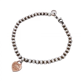 Tiffany Return to Heart Bracelet, 925 Sterling Silver, Rubedo Metal, Women's