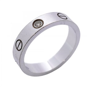 Cartier Mini Love 1PD Ring, 18K White Gold with Diamonds, #51, Women's