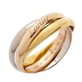 Cartier Trinity Ring, Classic Model, 18K Yellow Gold, White Pink #60, Men's