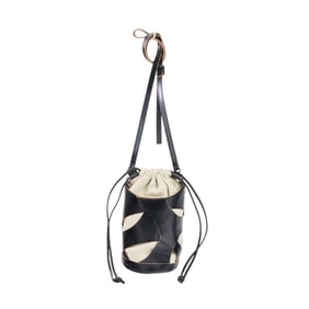 Y's Yohji Yamamoto Cutwork Leather Canvas Pochette Shoulder Bag in Black for Men and Women