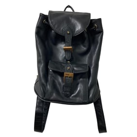 RALPH LAUREN Leather Backpack, Black, Women's
