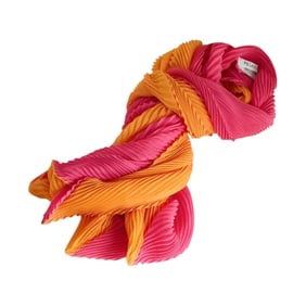 Pleats Please Issey Miyake Two-Tone Stole/Scarf, PP34AD376, Pink/Orange, Women's