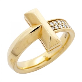 Tiffany T-One Ring, 18K Yellow Gold with 0.24ct Diamond, Size 15.5, for Men and Women