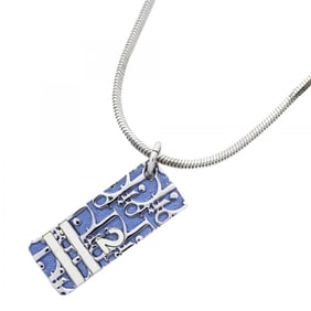 Christian Dior Trotter Metal Necklace in Silver, White, and Blue for Women