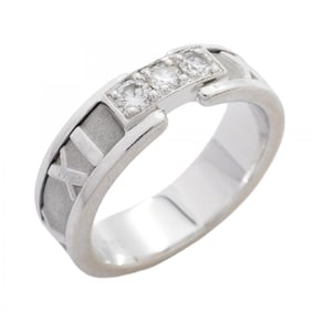 Tiffany Atlas 3PD Ring, 18K White Gold with Diamonds, Size 10, Women's