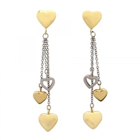 Tiffany Multi-Heart Drop Earrings in 18K Yellow Gold and 18KWG White for Women