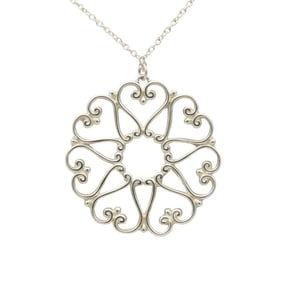 Tiffany & Co. Venetian Goldoni medallion necklace, 925 sterling silver, approximately 4.1g, with a