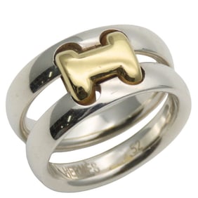 Hermès Olympe H Motif Ring 52 SV925 18KYG Approx. 9.0g Silver and Gold Combination Women's HERMES