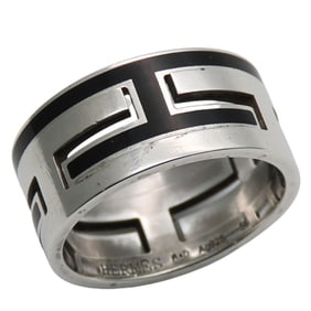 Hermès Move Ash 56 Ring, SV925, approx. 7.8g, Silver/Black, Women's, HERMES