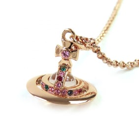 Vivienne Westwood New Petit Orb Pendant Necklace in Pink Gold for Women, Includes Box and Dust Bag