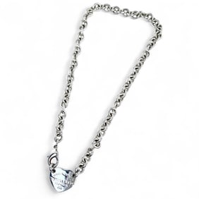 TIFFANY & Co. Return to Tiffany SV925 Heart Tag Necklace, Silver, for Women