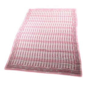 LOUIS VUITTON M78730 100% Cashmere Fringed Logo Design Large Stole/Shawl Pink with Box Made in Italy