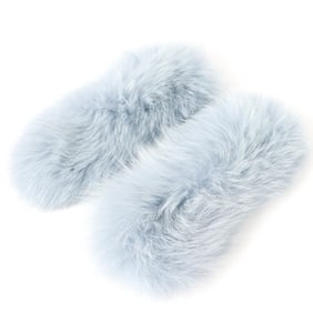 Valentino Garavani NM9J0M02JCU Rockstud Blue Fox Fur Cufflinks, Size M, Made in Italy, Authentic,