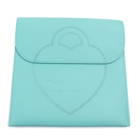 TIFFANY & Co. Return to Tiffany Leather Pouch, Blue, with Box and Dust Bag, Made in Italy, Women's