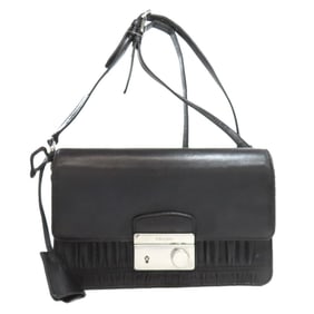 Prada gathered leather shoulder bag for women