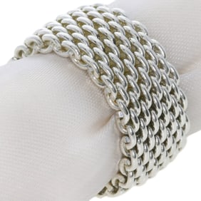 Tiffany Somerset Mesh Ring, Silver, Women's
