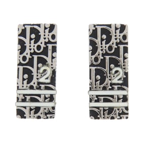 Christian Dior Trotter Pattern Metal Earrings for Women