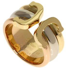 Cartier 2C Ring #48 18K Yellow Gold 18KWG Women's