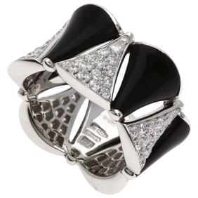 Bvlgari Diva's Dream Onyx Diamond #53 Ring in 18K White Gold for Women