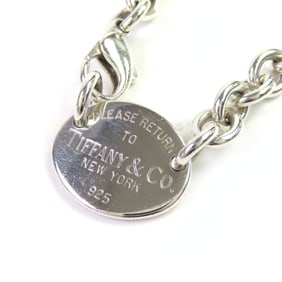 TIFFANY & Co. Return to Tiffany Oval Tag Necklace in 925 Sterling Silver, 52.2g, Women's