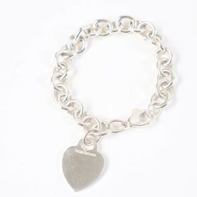 TIFFANY & Co. Return to Tiffany Heart Tag Bracelet, 925 Sterling Silver, 36.3g, Women's