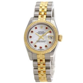 Rolex 179173NGR Datejust 10-Piece Ruby Watch in Stainless Steel (SSx18KYG) for Women