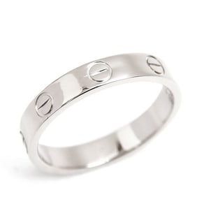 Cartier Women's Mini Love Ring, 54, Size 14 (approx.), 3.5mm Wide, White Gold, 750WG