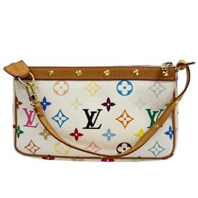 LOUIS VUITTON Pochette Accessoires Monogram Multicolore Blanc White M92649 Handbag for Women